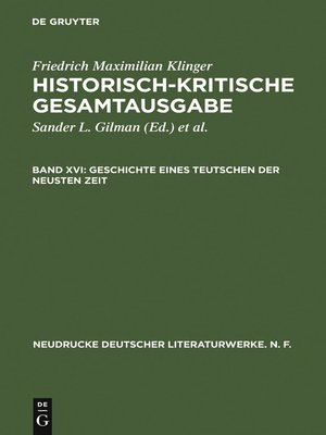 cover image of Geschichte eines Teutschen der neusten Zeit